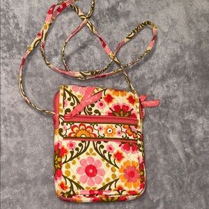 Vera Bradley Pink and Green Floral Crossbody Bag